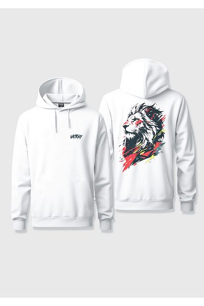 Darkia Victory Victory Lion Lion Printed - Double Sided Unisex Hooded Sweat