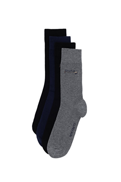 U.S. Polo Assn. Men's Gray Melange Socks 50295700-Vr086