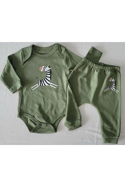 Necix's 6 Piece Safari Patterned Top and Bottom Set for Baby Boy