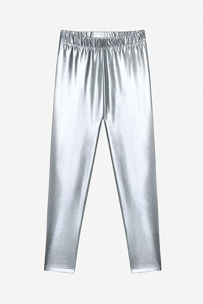 Penti Girl's Shiny Silver Gray Tights