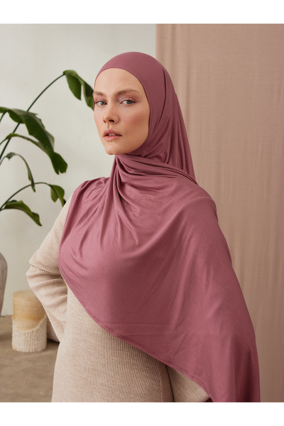 Femple Modest Premium Ρόδι Ροζ Τζέρσεϊ Σάλι - Ενήλικες, Ραμμένο Πηγούνι, Στιγμιαίο Hijab