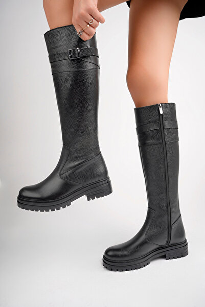 Deripabuc Genuine Leather Black Women's Leather Boots Dp02-12037