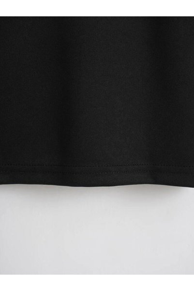 SOFTWAY Women's Oversize Crew Neck Plain Crop T-Shirt – Black