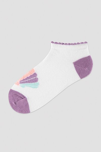 Penti Girl's Neon Seashell Patterned 3-Piece Booties Socks