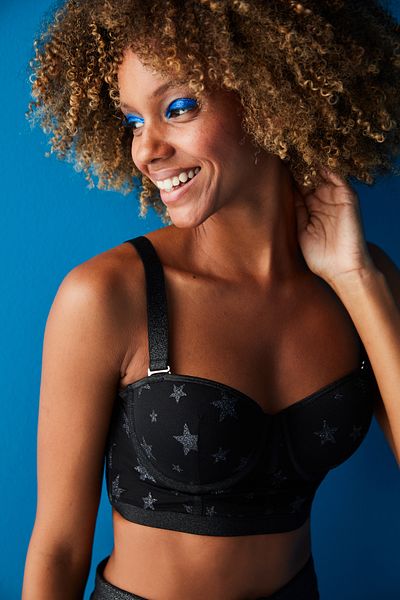 Penti Μαύρο Underwire Star Pattern Bralette