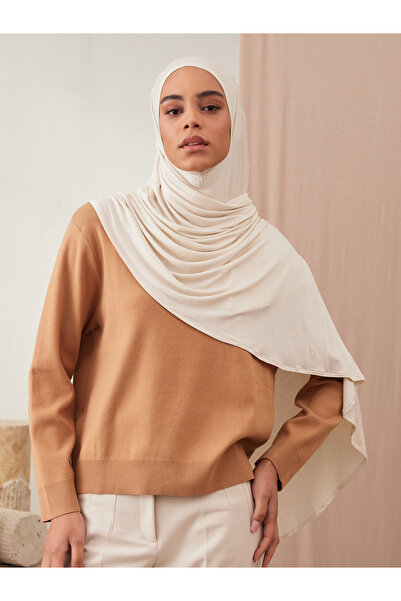 Femple Modest Πρακτικό σάλι ζέρσεϊ Premium |   Χρώμα: Off White |   Μέτρο: Ενήλικος |   Ραμμένο με πηγούνι |   Στιγμιαίο Hijab