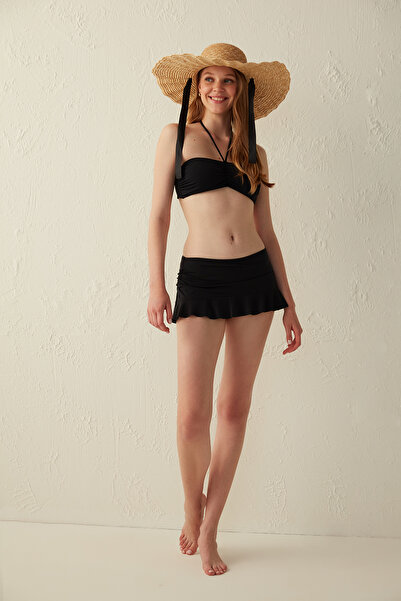 Penti Schwarze Basic-Bikinihose mit Rock