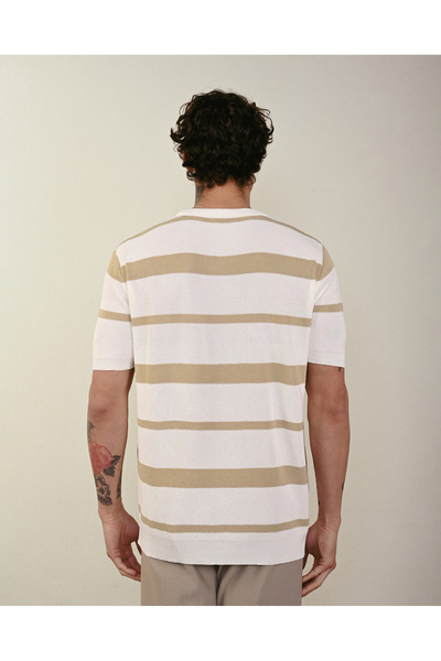 İLKCET MODA Premium Oversize ριγέ πλεκτό μπλουζάκι