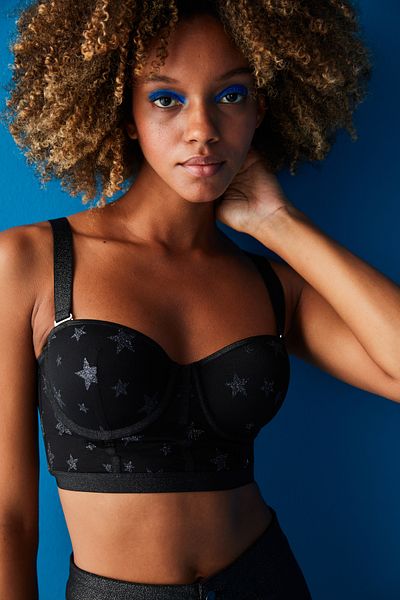 Penti Μαύρο Underwire Star Pattern Bralette