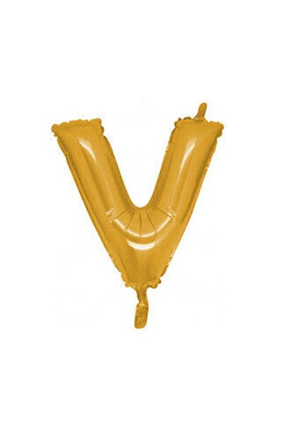 BenimMarifetlerim Letter V Gold Foil Balloon 40 Inch 90 cm