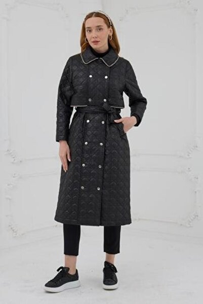 Moodbasic Stone Striped Quilted Long Hat