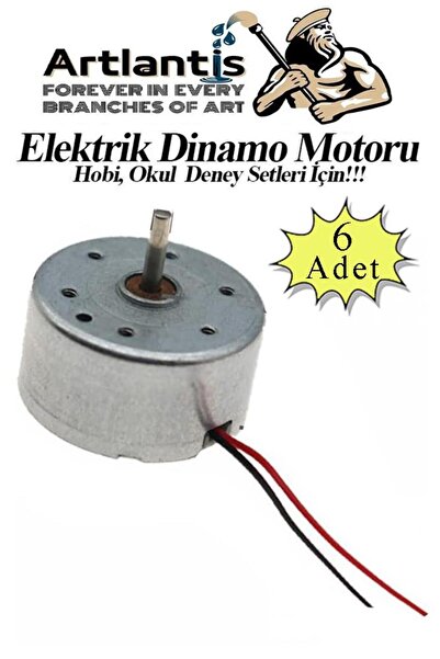 Artlantis Dinamo Motoru 6 V 6 Adet Elektrik Üreten Motor Eğitici Hobi Deney O...