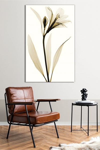 Vosevu Delicate Flower Glass Painting on White Background, Modern Home and Office Decor, Gift Wall Decoration