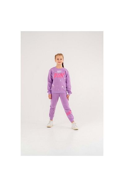 coppa kids Set de trening de bază din țesătură cu trei fire pentru fată-băiat, grosime medie - liliac - 9 ani
