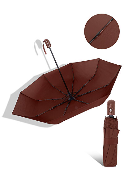 Zzla Kadın Kahverengi Tam Otomatik Rüzgarda Kırılmayan Şemsiye 16