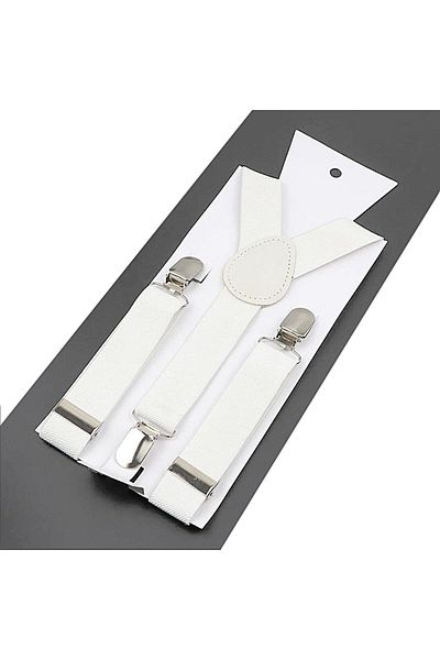 Shoes Center Curea pentru pantaloni pentru copii, albă, simplă, cu 3 cleme