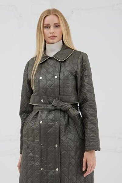 Moodbasic Stone Striped Quilted Long Hat