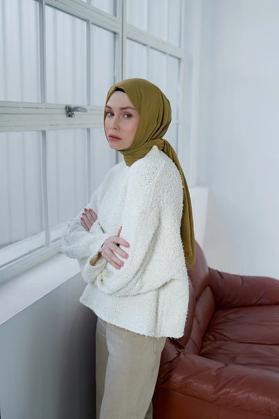 Modakaşmir Neo Cotton Shawl Oil Πράσινο Χρώμα