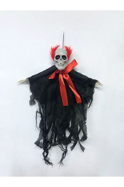 DÜVENCİ TİCARET Black Skull Halloween Small Mascot - 30 cm