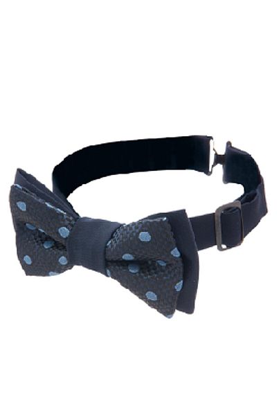 Shoes Center Navy Blue Adjustable Satin Polka Dot Baby and Children's Bow Tie