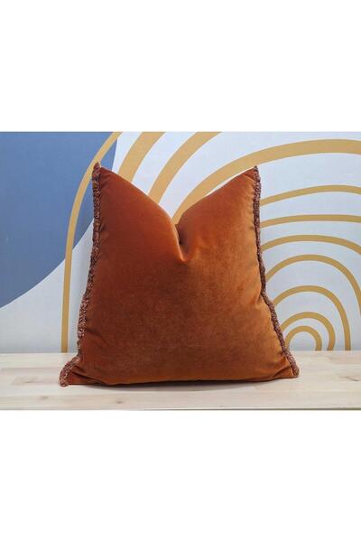 Duvarline Husă de pernă din catifea mată din terracotă, husă de pernă din cat...