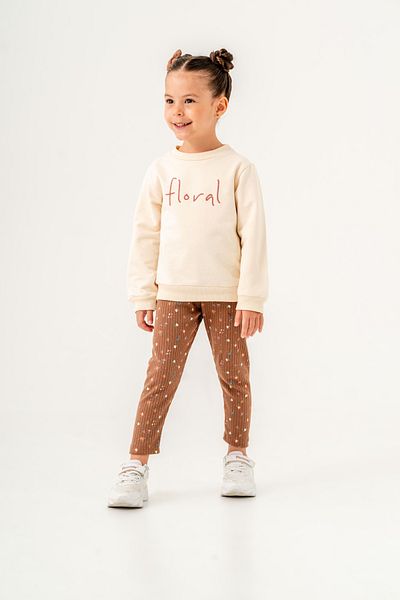 Harika KIDS Floral Embroidered Tights Set for Girl - Two Thread Fabric (Buckle Included)