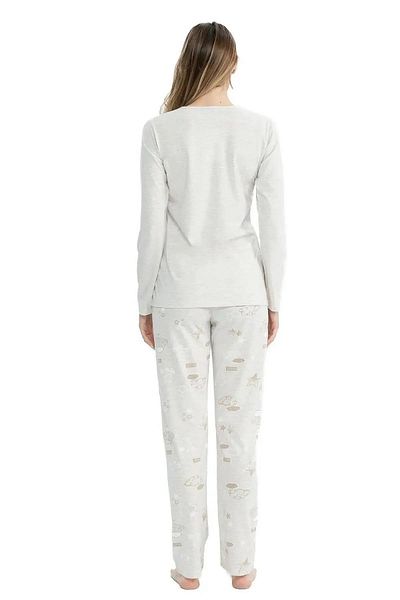 U.S. Polo Assn. Us Polo Assn. 17122 Star Patterned Long Sleeve Round Neck Pajama Set