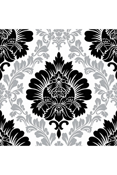 Dekor New Art 1056-A Siyah Gümüş Damask Desen Duvar Kağıdı