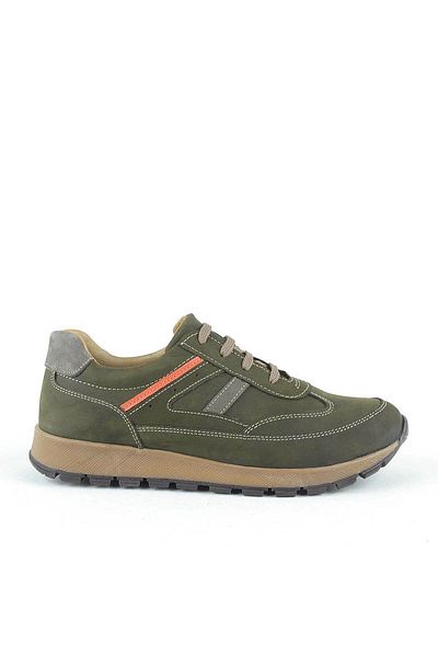 Rakerplus Genuine Leather Khaki Lace-Up Boys' Sports Shoes