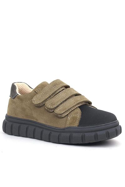 Rakerplus Pantofi sport pentru copii din piele naturală culoare nisip - pantofi de școală casual cu velcro