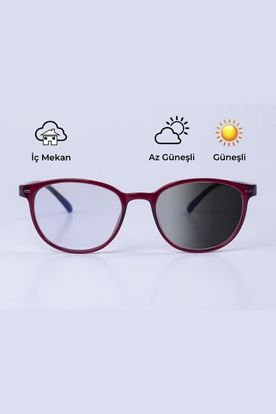 Focus On Eyewear زيرمات كلاريت ريد |   نظارات الضوء الأزرق الفوتوكرومية |   تدفئة أوتوماتيكية زجاجية واحدة