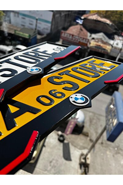 BMASTORE06 Bmw Logolu Lip Model Pleksi Plakalık (1 ÇİFT, 2 ADET)