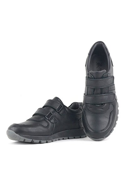 Rakerplus Genuine Leather Black Velcro Sports Kids Shoes Sneakers