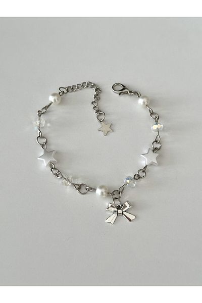 sleyshop Star Bow Coquette Pearl Beads Bracelet