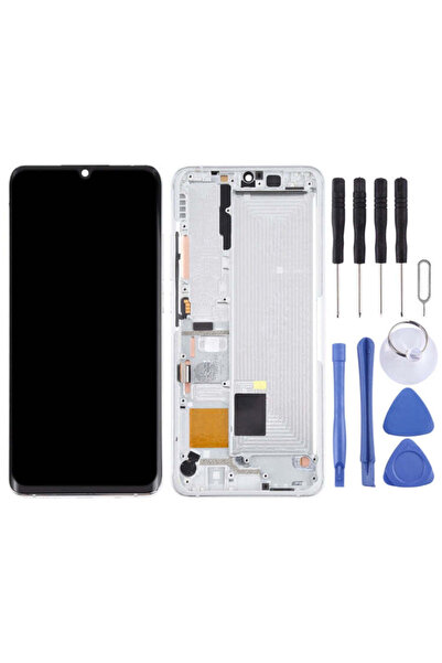 indirimplus . Mi Note 10 LCD Ekran Çerçeveli Beyaz +Tamir Seti