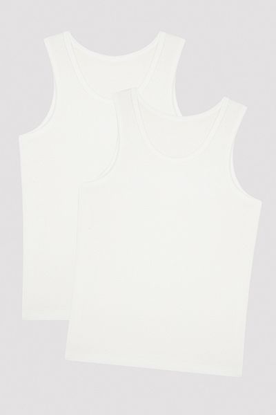 Penti Beyaz Boys Organic White 2-pack Undershirt