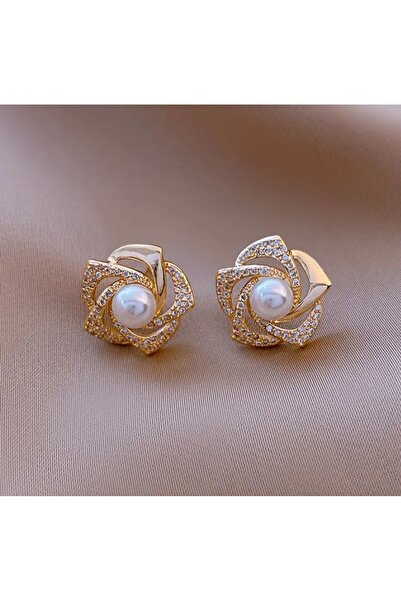 Store Zirkon Taşlı Inci Detay Kadın Küpe Yeni Yıl Küpesi