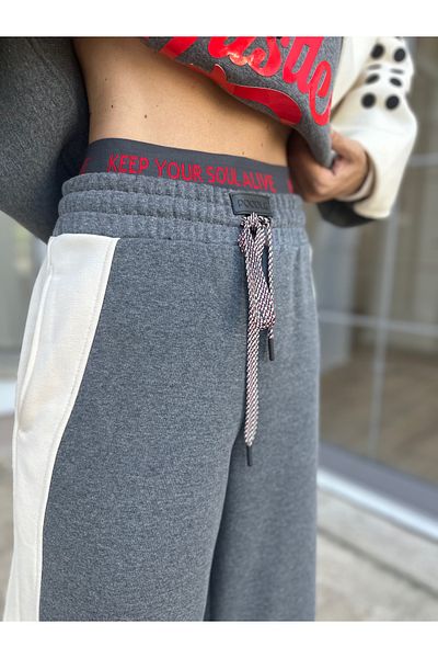 POODLE Γυναικείο Λαστιχένιο Φούτερ Jogger με λεπτομέρειες 3 κλωστών
