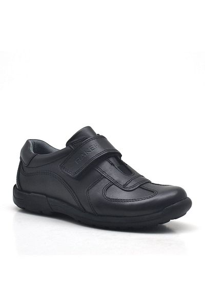 Rakerplus Pantofi școlari pentru bărbați din piele naturală cu velcro negru