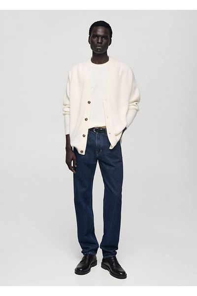 MANGO Man Locker geschnittene, dicke Strickjacke