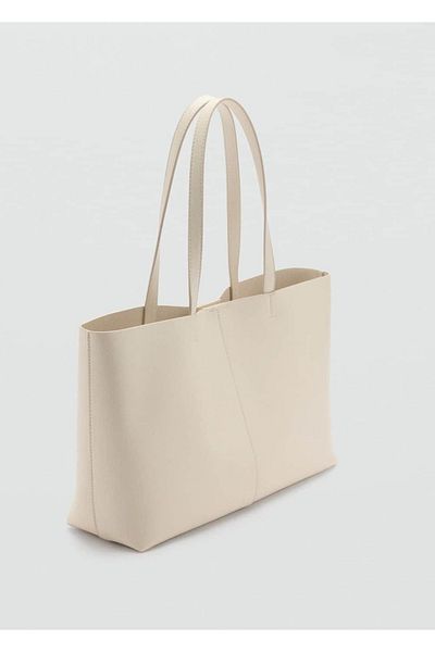MANGO Woman Geantă shopper aspect piele