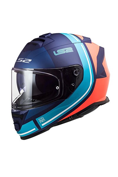 LS2 STORM SLANT MAT MAVİ-TURUNCU KASK