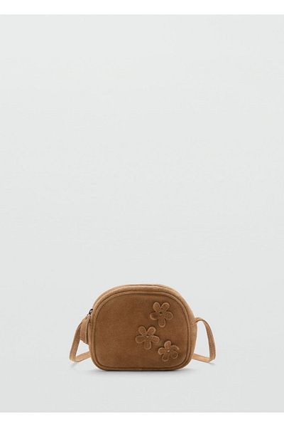 MANGO Kids Geblümte Ledertasche