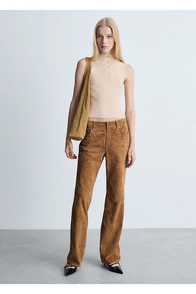 MANGO Woman Μπλούζα με ραβδώσεις με κουμπιά