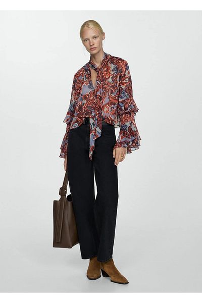MANGO Woman Flounced Paisley Blouse