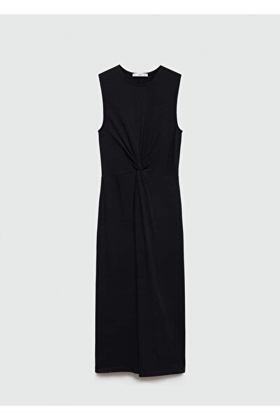 MANGO Woman Drape detaylı midi elbise