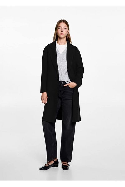 Mango Teen Jachetă lungă din material textil