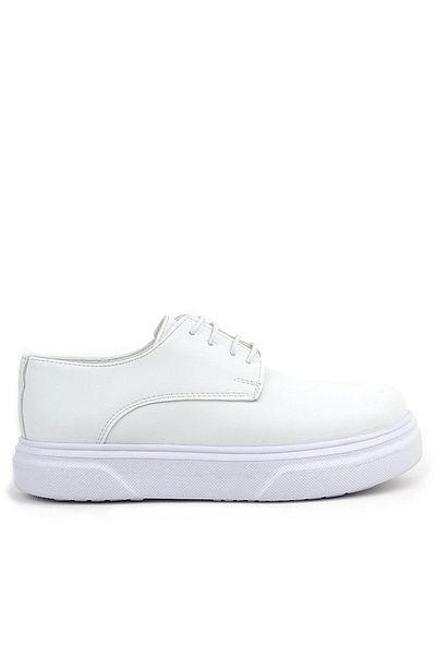 Rakerplus Pantofi clasici pentru copii Derby White Skin cu talpă înaltă