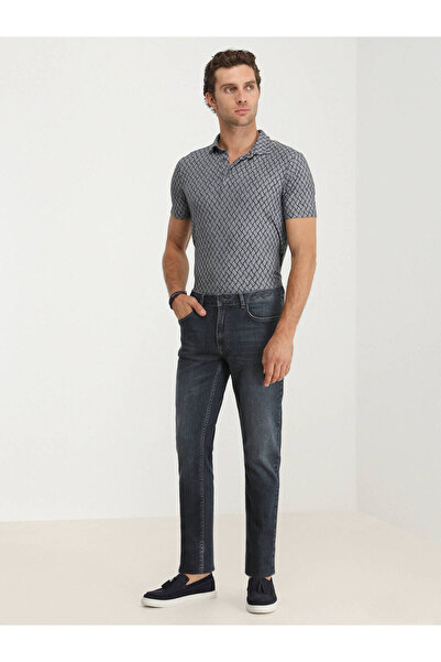 Kip Pantaloni din denim din bumbac pentru bărbați, slim fit, albastru bleumar...