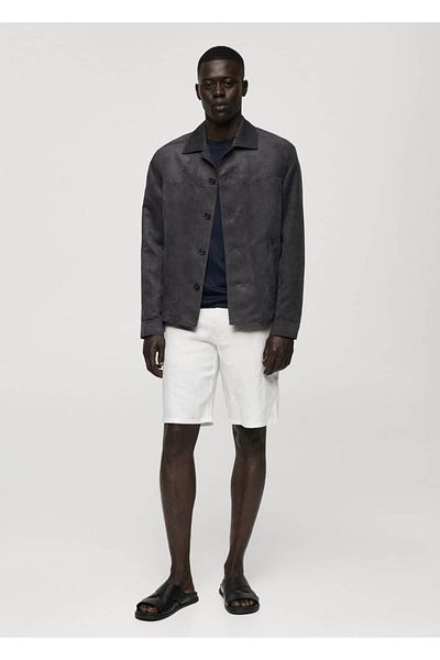MANGO Man Suede Leather Look Jacket